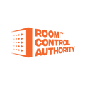 Logo of Room Control Authority with an orange building icon on a white background | Room Control Authority