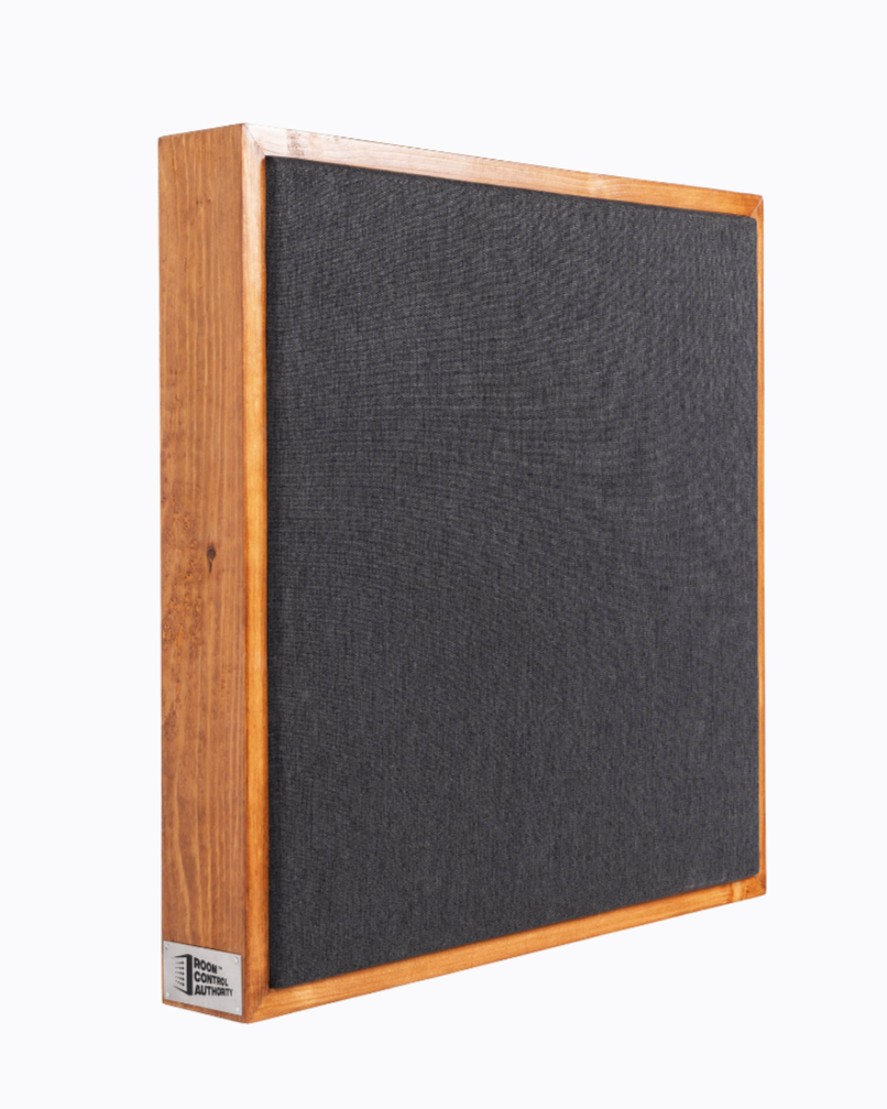 Rectangular acoustic panel with wooden frame on a white background | Room Control Authority