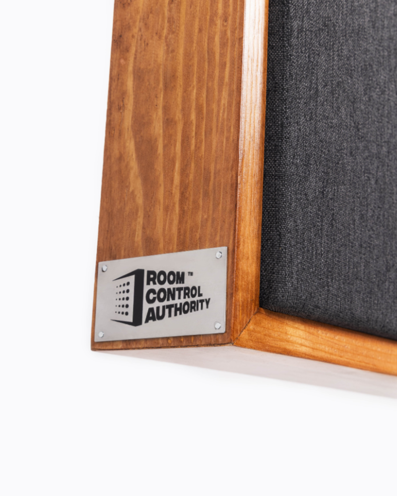 Wooden frame with a 'Room Control Authority' label on a white background | Room Control Authority
