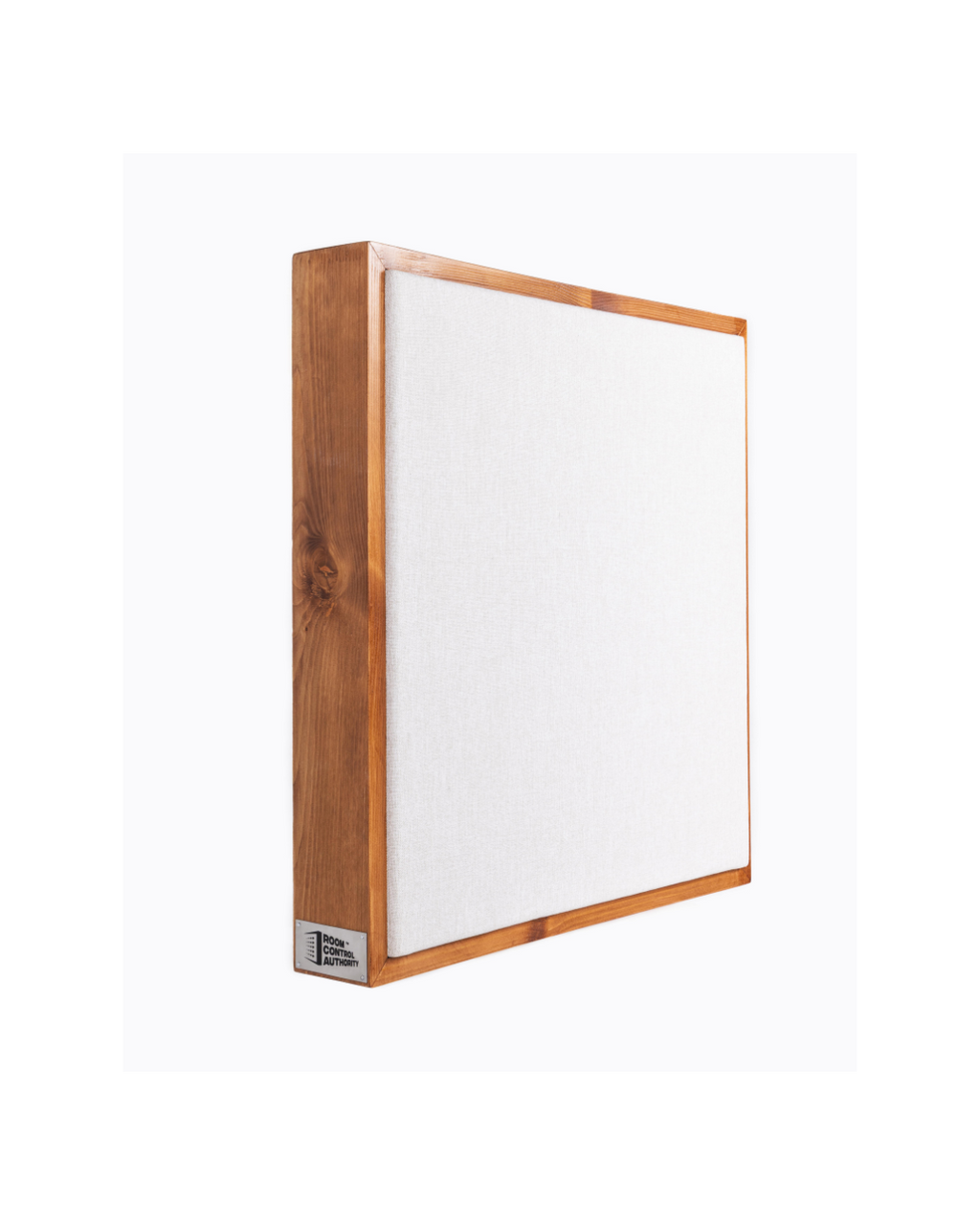 Wooden acoustic panel with a white interior on a white background | Room Control Authority