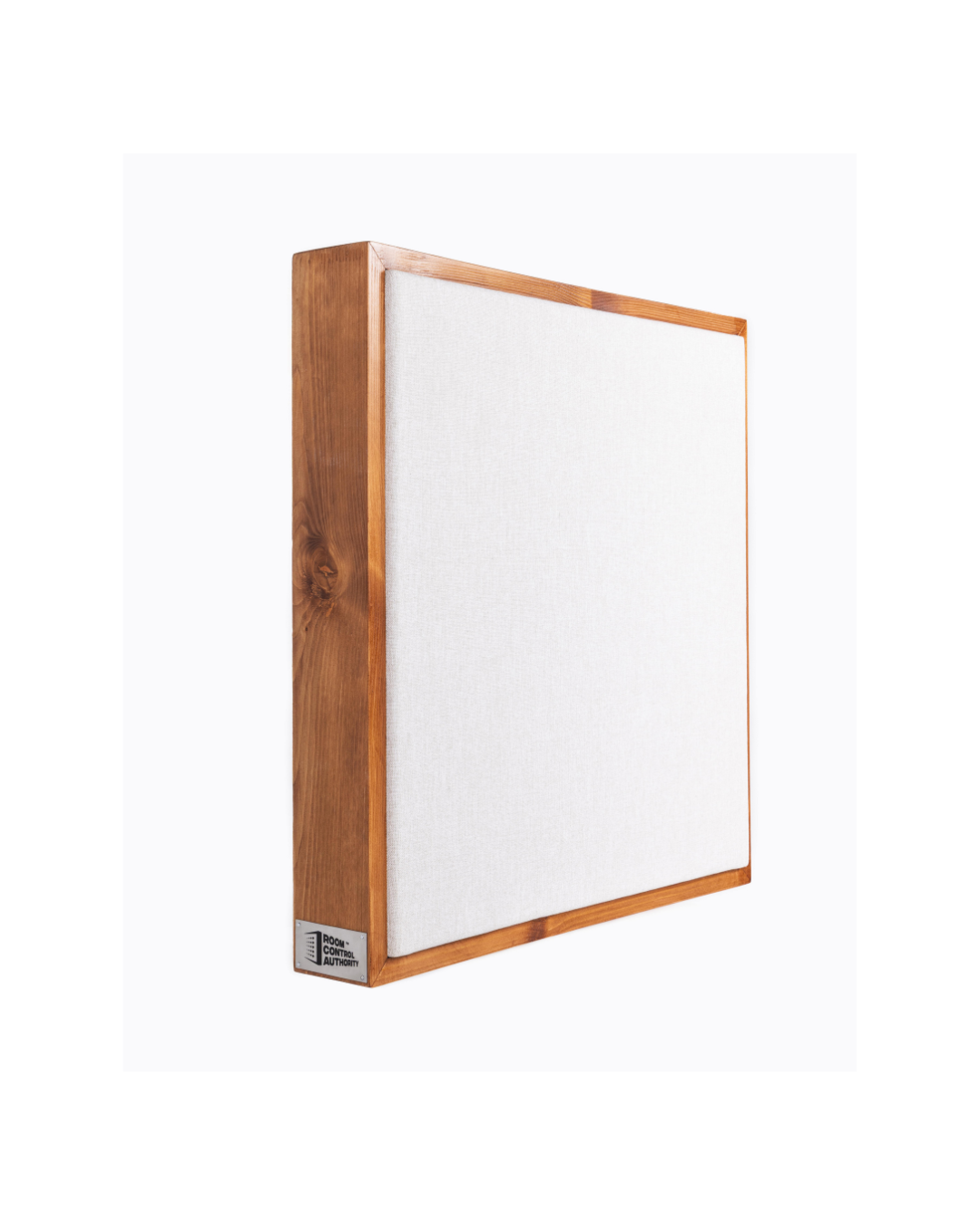 Wooden acoustic panel with a white interior on a white background | Room Control Authority